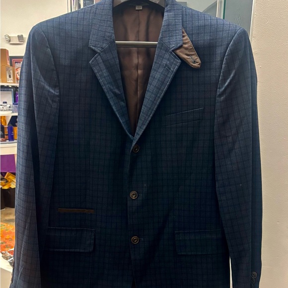 Johnston & Murphy Dark Blue Plaid Blazer - Picture 2 of 9